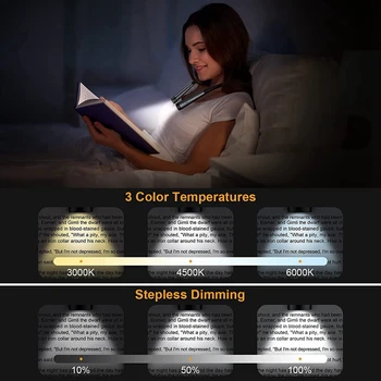 Настолна лампа-награда на шията, Акумулаторна светодиодна настолна лампа за четене в леглото, 3 цветни режим за защита на очите 2