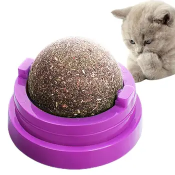 Натурална коча билка Cat Wall Stick-on Ball Toys Гощава Здрави Естествени Топки За епилация, които допринасят за Храносмилането, Домашни Кошачьими Билкови закуски