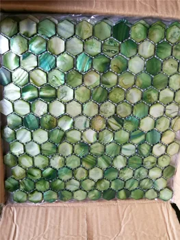 натурална пресноводная мивка перламутровая мозайка, плочки за декорация на баня стенни плочки с шестигранным модел 11 кв. фута/лот 5