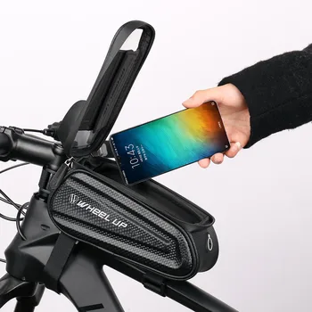 Непромокаемая Велосипедна Чанта С Рамка, Размерът на Горната Тръба, Велосипедна Чанта, Отразяваща Калъф За Телефон 6,5 инча, Чанта Със сензорен Екран, Аксесоари За Планински Велосипеди 0