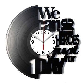 Ние ГЕРОИ vinyl плоча часовници Хол Стенни Часовници, Модни Творчески Спалня Безшумни Кварцов Часовник