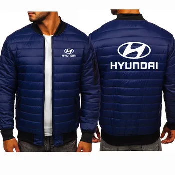 Нов Зимен мек вълнен плат Мъжки пуловер с Логото на Hyundai Motor Car, ежедневно Яке с Цип, harajuku, Ежедневното Палто, Яке 1