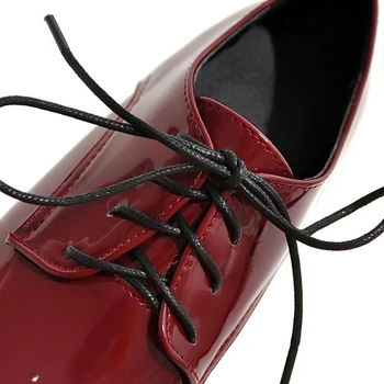 Нова мода обувки за почивка, МНОГО големи и малки размери на 30-50, Демисезонная Дамски обувки на Платформа с появата на шнур, през цялата чорап, Квадратен ток 158b 4