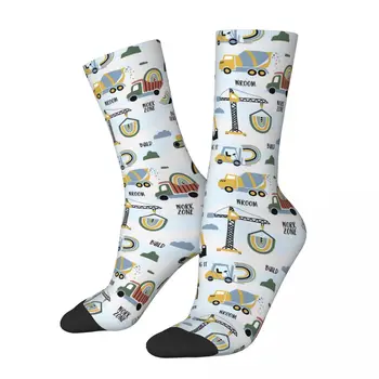 Нови мъжки Чорапи в стил Харадзюку, Забавни Чорапи с Модел на Багер, Строителни Камиони, Дамски Чорапи, Пролет-Лято, Есен-Зима
