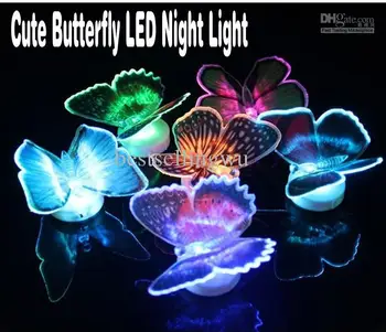 Нови странни Реалистични Пеперуди, Led Нощни Лампи Сватбена Украса на Стаята Детски Ночники 12 цвята безплатна доставка 48 бр./лот