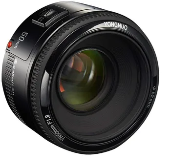 Обектив YONGNUO YN50mm F1.8 с автофокус с голяма бленда, съвместим с digital slr камера с Canon EF Mount с фокусно разстояние