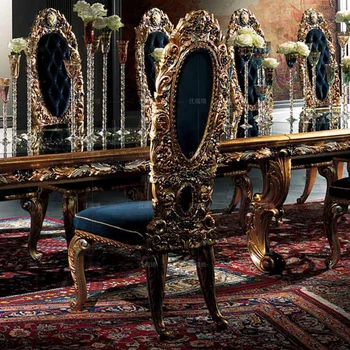 Обичай луксозен придворен стол в европейски стил с висока облегалка от масивна дървесина принцеса френска резба Неоклассическая лукс преговори 2