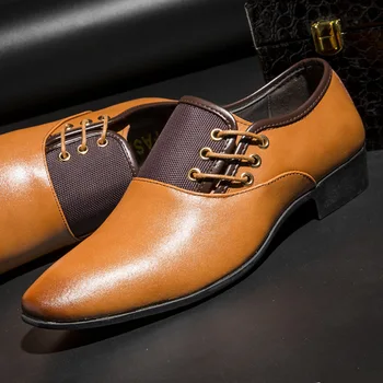 Обувки-Oxfords Мъжки Модел Кожени Сватбени Офис Zapatos De Hombre Vestir Официално Sapato Social