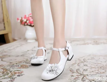 Обувки в стил Лолита, скъпа принцеса, ежедневни японската обувки на нисък ток 2 см, реколта лейси обогатяване с лък, кавайная обувки, cosplay, дамски обувки loli