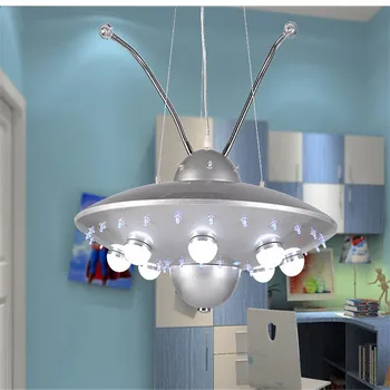 Окачен лампа с дистанционно управление led НЛО детска стая момче спалня летяща чиния светлини творчески карикатура космически кораб окачен лампа 3