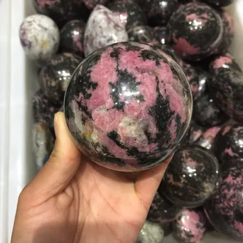 около 70 мм натурален минерал цвете сливи турмалинови Кристали скъпоценен камък обхват на медитация рейки лечение с кристалната топка сватбен декор