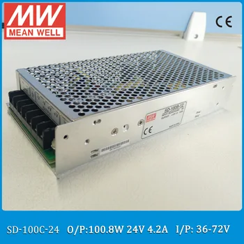 Оригинален датчик MEAN WELL с входния сигнал, че 36 ~ 72 В постоянен ток на изхода 24 vdc SD-100C-24 с един изход 100 W 4.2 A 24 конвертор meanwell