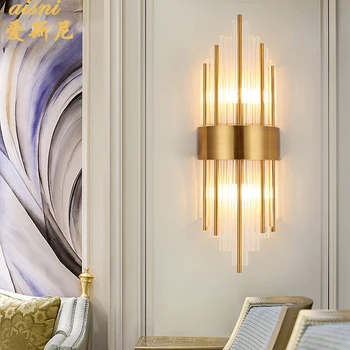Оригиналност На Светлината Луксозен Кристал, С Монтиран На Стената Лампа Модерен Елегантен Фон Хола Стените На Хотелската Спалня Нощна Лампа За Преминаване На