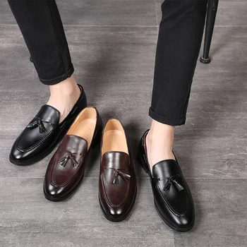 Официалните Мъжки обувки Кожени Офис Обувки Мъжки Класически Модел Лоферы Луксозни Бизнес Мъжки Елегантни Обувки
