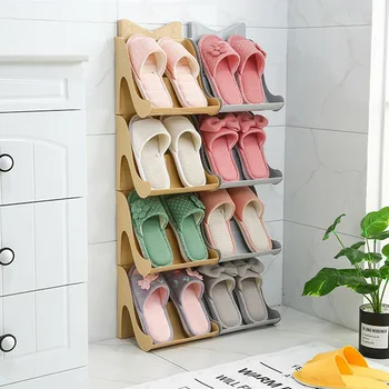 Пластмасов Многофункционален Сращивающий Шкаф за Обувки Включване Рафтове За Обувки, Чехли За Съхранение на Scarpa Шкафче Домакински а обувките-Часова EB5XG 2
