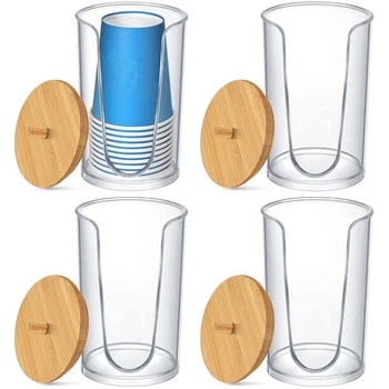 Пластмасов устранимый титуляр за съхранение на дистрибутора хартиени С капака, държач за чаша, Разпределител Чаши за изплакване на устата За Баня