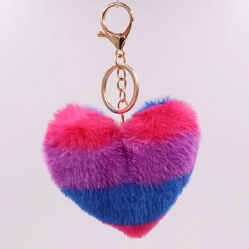 Плюшено мече Ключодържател във формата на Сърце с форма на Сърце, Разноцветни Ленти, Модерен Иновативен Ключодържател, подарък за Момичета и Жени, Безплатна Доставка 2