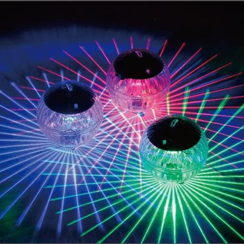 Подводна Лампа на Слънчеви Батерии, Led Лампа за Басейн, Водоустойчиви, 7 Цвята, RGB, което променя Led Плаващи Светлини, Риболов на Езерото, Лампа