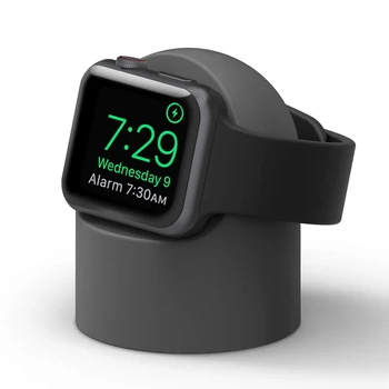 Поставка за зарядно за Apple Watch SE 6 5 4 3 iWatch 44 мм 42 мм 40 мм 38 мм Силиконова Нощен стойка Държач зарядно устройство аксесоари за Apple watch