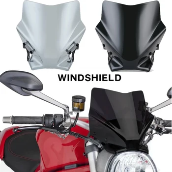 Предното Челно Стъкло За Ducati 821 1200 1200 S 1200R 2014-2020 Monster 797 2017 2018 2019 2020 Мотоциклетное Предното Стъкло Вятърна Дефлектор