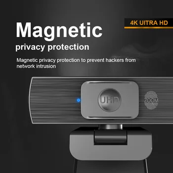 Преносима 4K Уеб камера HD Сензорен Уеб-камера с Автофокус с Микрофон, Защитно покритие, Щепсела и да Играе USB, Компютърна Уеб камера за Pro Stre