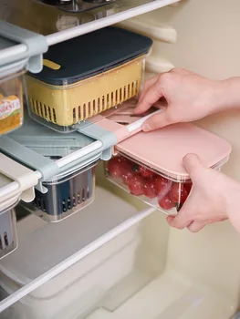 Прибиращ окачен хранително-вкусовата пластмасова запечатана кутия за съхранение на хладилници, контейнери за съхранение на багаж, органайзер за чекмеджетата, органайзер 0