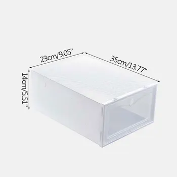 Прозрачна Кутия За Обувки Piastic Кутии За Съхранение на Кутии Органайзер За Спални Прахозащитен и устойчиви на вода, Контейнери За Съхранение на Обувки 5