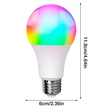 Променящ се Цвят Крушка С Регулируема Яркост E27 9 Ватова Лампа RGB Многоцветни Умни Домакински Лампи са Подходящи За Всекидневна спални и Кабинет 5