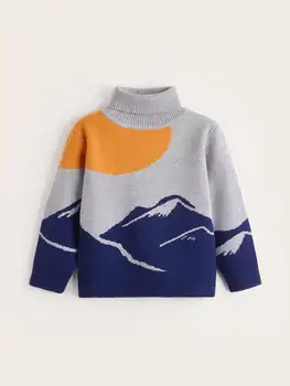 Пуловер с висока Воротом и Планински Модел За малки момчета Inverno Menino 10anos 0