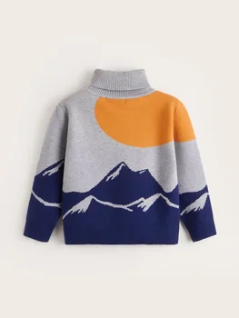 Пуловер с висока Воротом и Планински Модел За малки момчета Inverno Menino 10anos 1