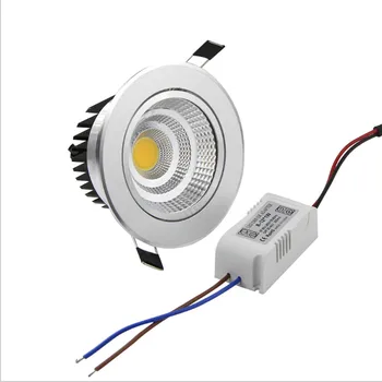 Регулируем ъгъл на наклона на Сребро Ултра прекрасна Димиране на LED Лампа COB Downlight AC110V220V 3 W-Вградени LED Spot Лампа Украса на Тавана Лампа 0