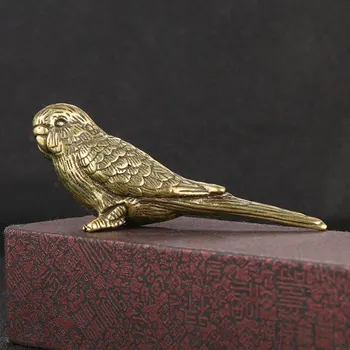 Реколта Твърда Дребна Медна Статуя На Птици Украшение Класическа Латунная Скулптура На Животното Украса На Дома Масата Подарък