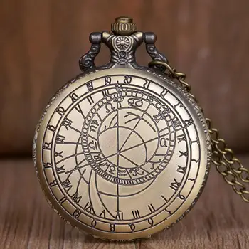Ретро Бронзови Джобни Часовници Steampunk Кварцови Часовници Джобни най-Добрият Подарък Огърлица, Верижка с Висулка Часовници за Мъже Жени Reloj De Bolsillo