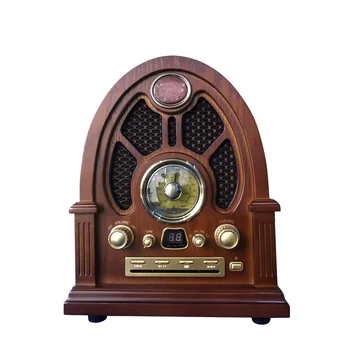 Ретро радио от масивно Дърво Пълен Обхват на Bluetooth Аудио за възрастни Хора Дом Стари CD-плейър Настолен USB плейър