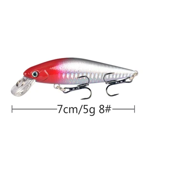 Риболовна Стръв с Метални мъниста Изкуствена Примамка с 3D Очи и 6 Куки Риболовен Аксесоар 7/8,5 см 5