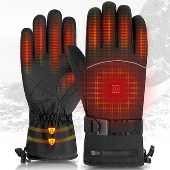 Ръкавици с електрически Отопляеми С 3 Нива на Акумулаторни 4000mAh Топлинни Ръкавици с Батерия Зимни Улични Топли Ски Топли Ръкавици 1