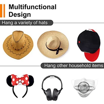 Самозалепващи стенни куки за шапки (30 броя в опаковка) - Минималистичен дизайн, закачалки за шапки, без пробиване, издръжлив закачалки за шапки за кабинет