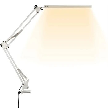 Светодиодна настолна лампа със Скоба, Настолна лампа с превръщането на лост с мощност 10 W, 3 режима на осветление, Регулируем Настолна лампа За учене, рисуване, Офис 0