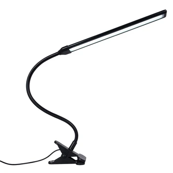 Светодиодна настолна лампа за защита на очите се захранва от USB, настолна лампа с клипсой, настолна лампа с ключ, 9-степенна настройка на яркостта за четене 0