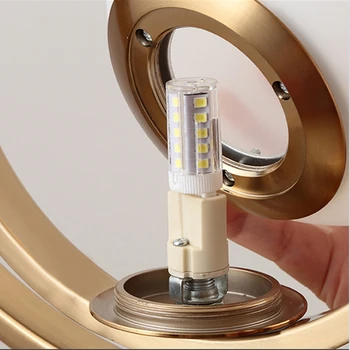 Скандинавска Стъклена кръгла LED полилей минималистичен Златен луксозен дизайнерски лампа за Прикроватной нощни Шкафчета с Трапезария и фоайе полилей осветление 5