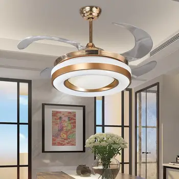 Скандинавски вентилатор лампа прост модерен домакински тих златен дневна спалня вентилатор лампа прост 36 инча