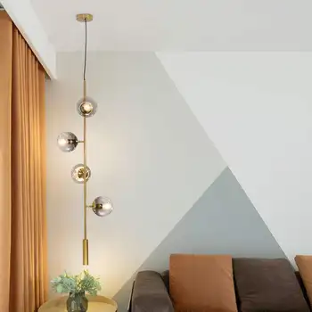 скандинавски железен кристал окачен лампа полилей тавана полилеи дизайнерска лампа lampes suspendues lamparas de techo 3