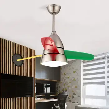 Скандинавски модерен минималистичен електрически вентилатор led полилей домашна всекидневна, трапезария, детска спалня полилеи вентилатор