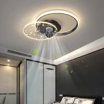 Скандинавски ресторант вентилатор на Тавана с осветление дистанционно управление умно украса на хола Висящи лампи lamparas