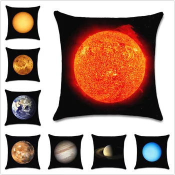 Слънчева система за осем планети, Слънцето, земята, Марс калъфка детски подарък на приятел Декоративен домашен разтегателен седалка за стол Декор калъф за възглавници