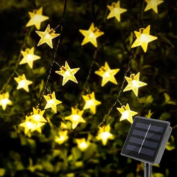 Слънчевата Звезда на Струнни Светлини на Открито LED Коледна Приказка Светлина на Градински Пейзаж, Цветни Декоративни Светлини за Двор Двор Двор Тревата