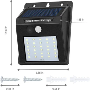Соларни Улични лампи Открит Водоустойчива IP65 30LED Слънчев Сензор за Движение Безжична Сигурност Светлини за Градината Оградата на Двор Гараж 5