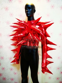 спайк тема женствена рокля dj, съоръжения Червени костюми за състезателни танци етап костюми пролет конус облекло-костюм за изяви бар облекло