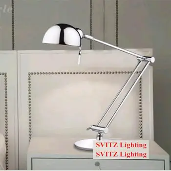студентски Хромирани Сгъваема led настолна лампа офис стенни преминете кабинет E27 led регулируема Настолна Лампа Прикроватное осветление за четене