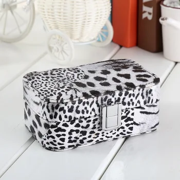 Творческа личност леопардовая ковчег за бижута козметика външната пътна чанта скоростна кутия за съхранение 0